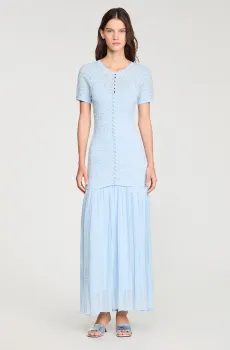 Женское голубое платье Голубой 34 Sandro SFPRO04648_Sky Blue