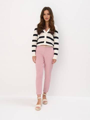 Mohito - Штани-чиноси slim fit із ременем - рожевий - 32 Mohito - Штани-чиноси slim fit із ременем - рожевий - 32