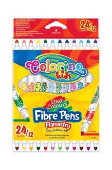 Набор двусторонних цветных фломастеров Colorino Kids Duo Colors, 24 цвета, от 3 лет, 12 шт (32353PTR)