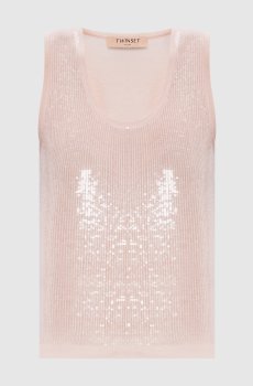 Розовый топ с пайетками