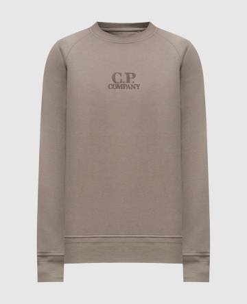 Свитшот цвета хаки с вышивкой логотипа