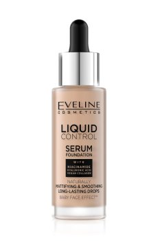 Жидкая тональная основа для лица Eveline Cosmetics Liquid Control HD Mattifying Drops Foundation 24H 035 Natural Beige, 32 мл