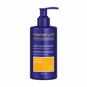 Тонирующая маска для волос Master LUX Professional Hair Color Mask 33 Жёлтый, 200 мл Тонирующая маска для волос Master LUX Professional Hair Color Mask 33 Жёлтый, 200 мл