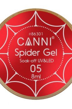 Уценка! Гель-паутинка Canni 3D Spider Gel Soak-off UV&Led 05 красный, 8 мл