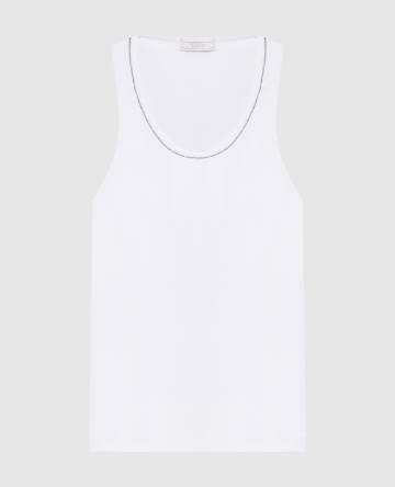 Белый топ с цепочкой мониль