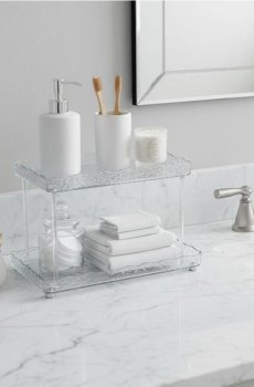 Двоярусна поличка для ванної кімнати - білий