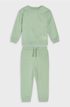 Комплект із світшота та штанів - пильно-зелений