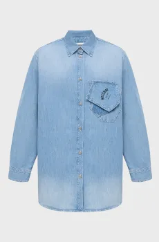 Женская голубая джинсовая рубашка Голубой XS Moschino A0203.3216;1306