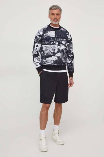 Хлопковая кофта Versace Jeans Couture мужская цвет чёрный узор Хлопковая кофта Versace Jeans Couture мужская цвет чёрный узор