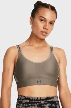 Женский коричневый топ UA Infinity Mid 2.0 Bra Коричневый XL (A-C) Under Armour 1384123-200