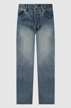 Синие джинсы с эффектом потертости