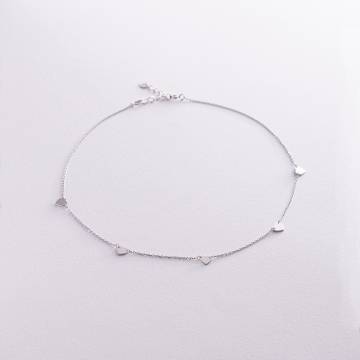 Серебряное колье "Сердечки" 908-01075 Серебряное колье "Сердечки" 908-01075