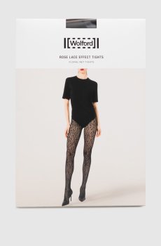 Черные колготки ROSE LACE из кружева