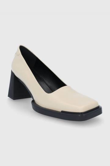 Кожаные туфли Vagabond Shoemakers Edwina цвет бежевый каблук кирпичик Кожаные туфли Vagabond Shoemakers Edwina цвет бежевый каблук кирпичик