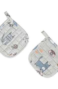 Набор прихваток Home Line Кот на кухне, бежевый, 15*15 см, 2 шт (179697)