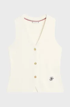 Женский белый жилет CO FULL NEEDLE Белый S Tommy Hilfiger WW0WW49707