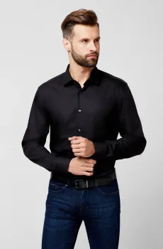 Мужская черная рубашка Easy Iron Slim Fit Черный 40 BOSS 50327693;001