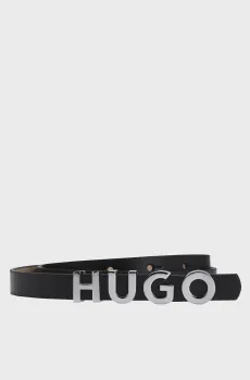 Женский черный кожаный ремень Черный 90 HUGO 50536876;001