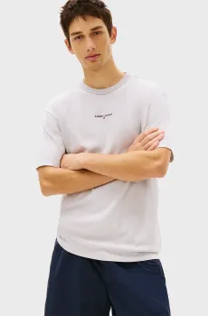 Мужская светло-серая футболка LINEAR Серый S Tommy Jeans DM0DM21110
