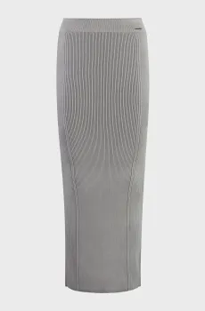 Женская серая юбка TWO TONE RIB COLUMN Серый XS Calvin Klein K20K207252