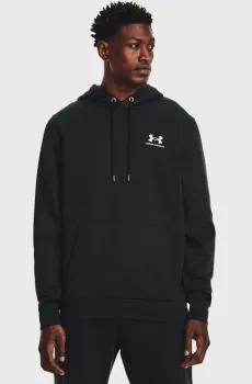 Мужское черное худи UA Essential Fleece Hoodie Черный XXL Under Armour 1373880-001