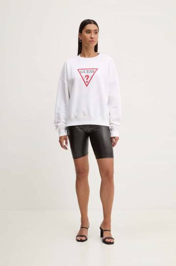 Кофта Guess Jeans женская цвет белый с принтом W4YQ00 KC811 Кофта Guess Jeans женская цвет белый с принтом W4YQ00 KC811