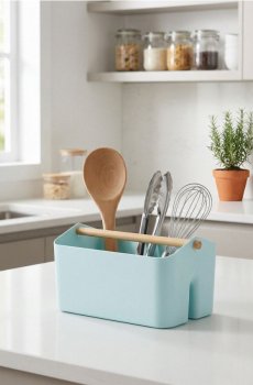 Контейнер з ручкою для чистячих засобів - блідо-бірюзовий