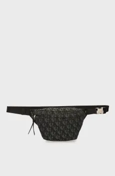 Мужская черная поясная сумка с узором UNSTRUCTURED Черный ONESIZE Calvin Klein LV04G3177G