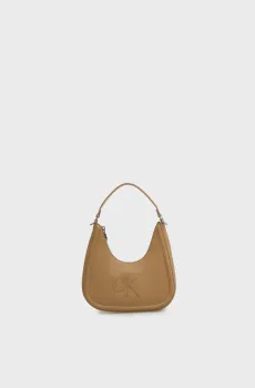 Женская бежевая сумка BOLD CK SMALL CRESCENT Бежевый ONESIZE Calvin Klein LV04F3561G