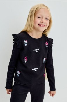 Комплект: футболка та легінси з домішкою віскози Hello Kitty and Friends - темно-сірий