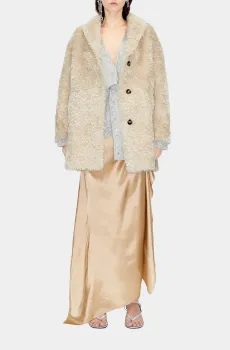 Женская бежевая шуба Бежевый L Bimba Y Lola 232BR0489.10090