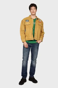 Мужская горчичная джинсовая куртка TJM MULTI PATCH JACKET Желтый S Tommy Jeans DM0DM21270