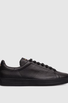 Черные кожаные кроссовки Warwick