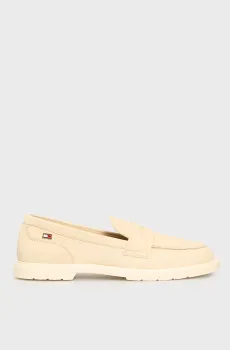 Женские бежевые нубуковые лоферы FLAG SOFT NUBUCK LOAFER Бежевый 40 Tommy Hilfiger FW0FW08679