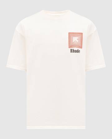 Бежевая футболка с принтом логотипа