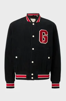 Мужской черный вельветовый бомбер VARSITY Черный XL Gant 7006573