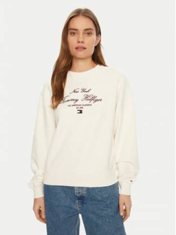 Tommy Hilfiger Світшот Modern Script WW0WW43844 Écru Regular Fit Tommy Hilfiger Світшот Modern Script WW0WW43844 Écru Regular Fit