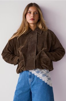 Reserved - Шкіряна куртка - оливковий - 943JM-91X