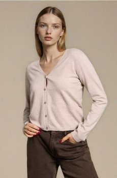 Кардиган з сумішшю вовни та віскози - пшеничний