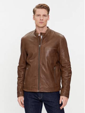 Pepe Jeans Шкіряна куртка Vonn PM402878 Коричневий Regular Fit Pepe Jeans Шкіряна куртка Vonn PM402878 Коричневий Regular Fit