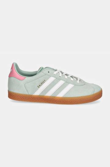 Детские замшевые кроссовки adidas Originals GAZELLE цвет зелёный IG9152 Детские замшевые кроссовки adidas Originals GAZELLE цвет зелёный IG9152