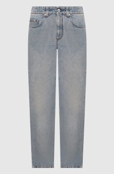 Голубые джинсы с логотип патч
