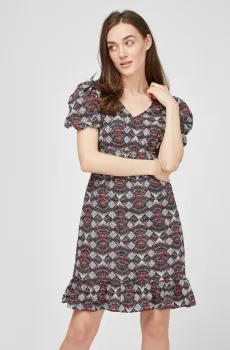 Женское платье с узором Разноцветный 38 Naf Naf PENR99