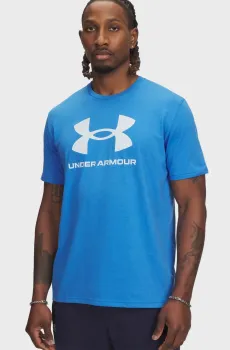 Мужская голубая футболка UA SPORTSTYLE LOGO UPDATE SS Голубой S Under Armour 1382911-402