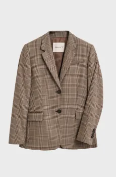 Женский бежевый жакет в клетку REG CHECKED WOOL BLEND BLAZER Бежевый 38 Gant 4770342