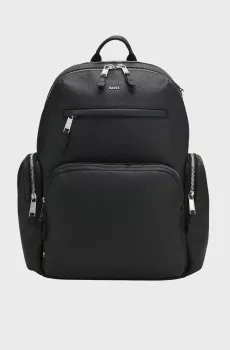Мужской черный кожаный рюкзак Черный ONESIZE BOSS 50552436;001