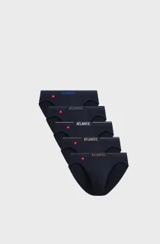 Мужские темно-синие брифы (5 шт) Синий XL Atlantic 5SMP-004