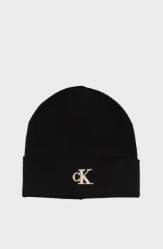 Женская черная шапка FINE RIB Черный ONESIZE Calvin Klein LV04F8098G