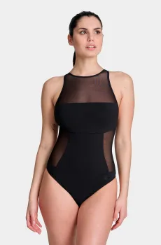 Женский черный купальник MESH PANELS SWIMSUIT SWIM PRO Черный 38 Arena 006659-500