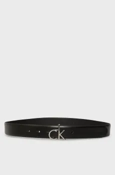 Женский черный кожаный ремень BUCKLE 30MM Черный 80 Calvin Klein LV04F7033G